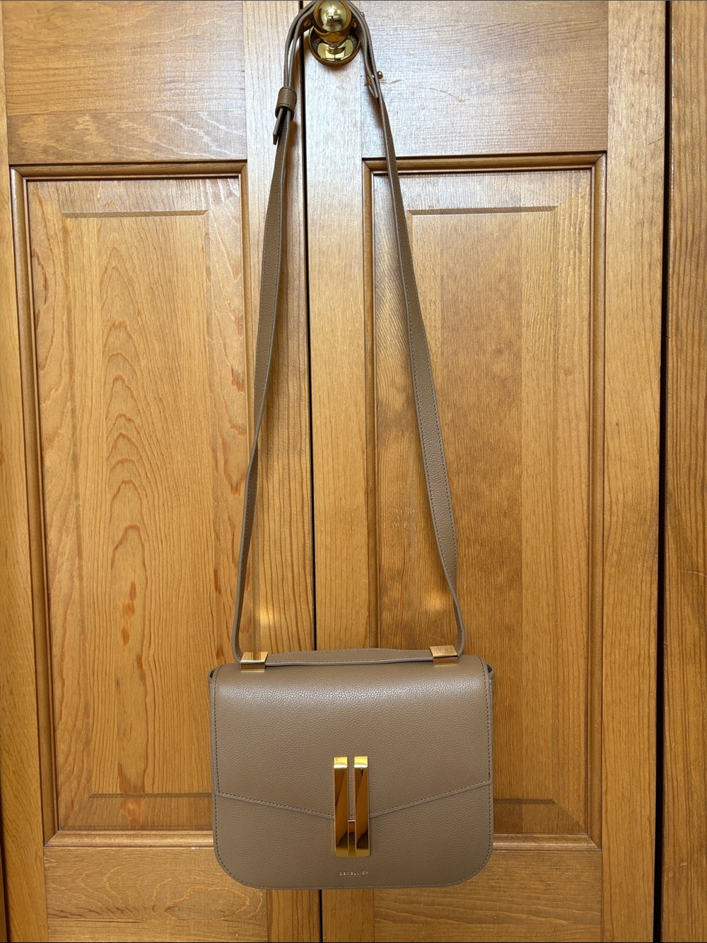 DeMellier Clay Vancouver bag in grained leather with gold hardware NWT
